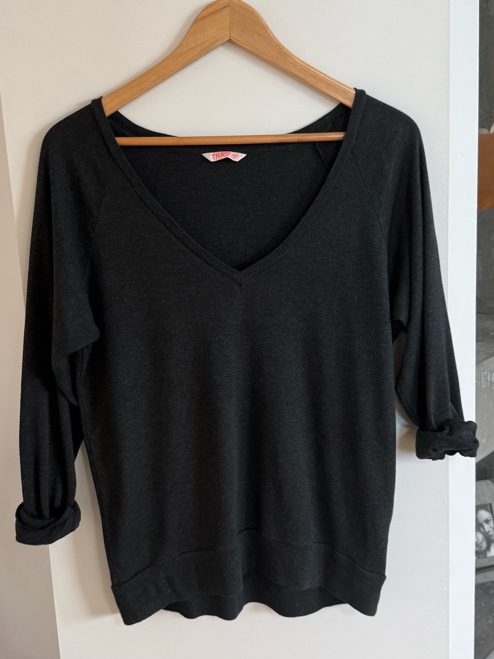 Dark grey v neck, TNA, XXS
